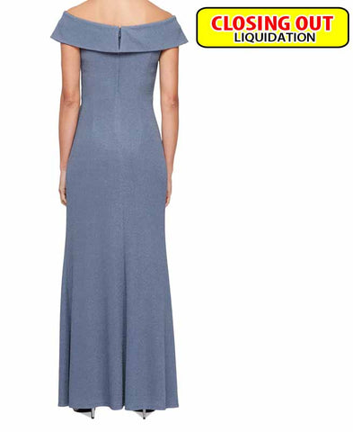 Image of Alex Evenings Women's Off-The-Shoulder Beaded Gown