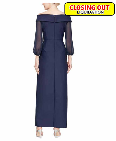 Image of Alex Evenings Women's Ruffled Off-The-Shoulder Gown