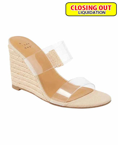 Image of A New Day Women's Ansel Double Band Open Toe Wedge Heels with Memory Foam Insole