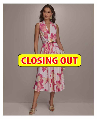 Image of Donna Karan New York Women's Floral A-Line Midi Dress