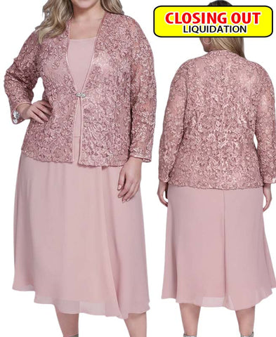 Image of Jessica Howard Plus Size Soutache Jacket and Fit & Flare Dress, 2-Piece Set