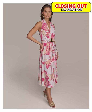 Image of Donna Karan New York Women's Floral A-Line Midi Dress