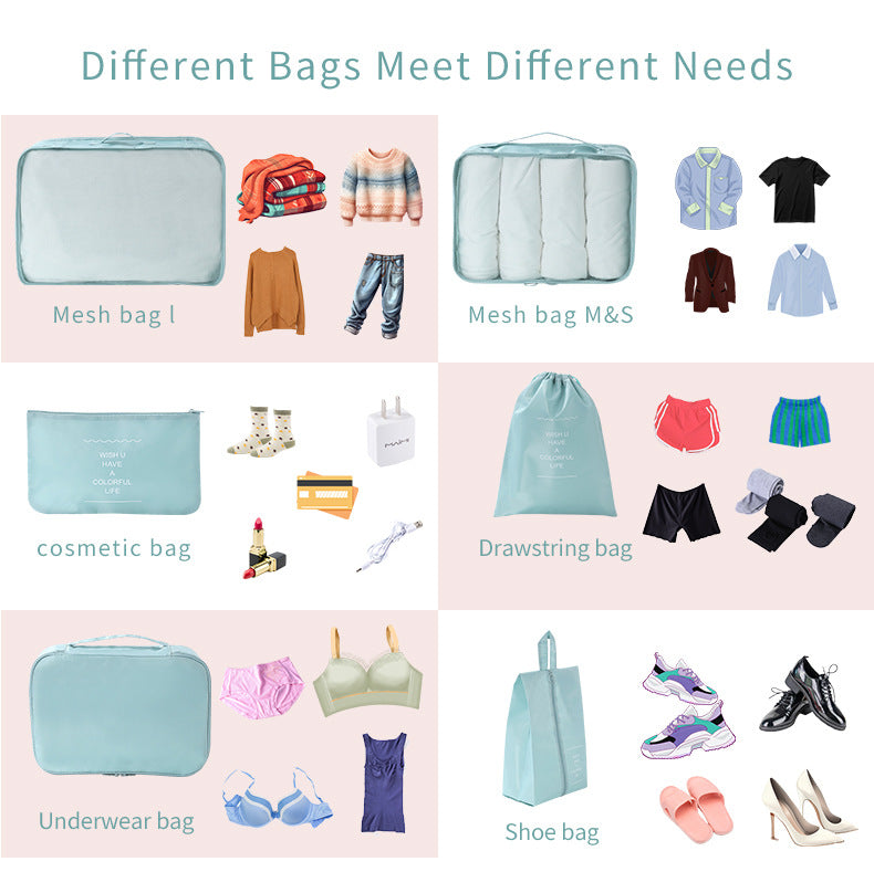 Premium Travel Organizer bags for luggage for cloths, pants, shoes 7 pieces/set