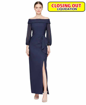 Alex Evenings Women's Ruffled Off-The-Shoulder Gown