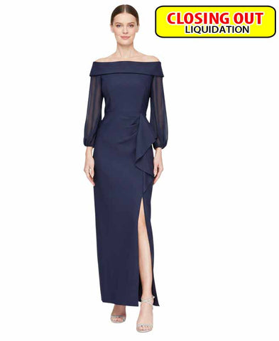 Image of Alex Evenings Women's Ruffled Off-The-Shoulder Gown