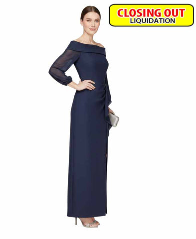 Image of Alex Evenings Women's Ruffled Off-The-Shoulder Gown