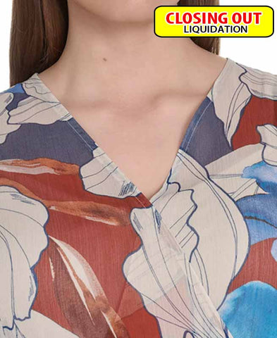 Image of Calvin Klein Plus Size 3/4-Sleeve Chiffon Midi Dress