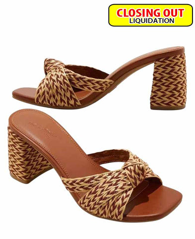 Image of Universal Thread Women's Aaliyah Raffia Strappy Knot Sandal Heels