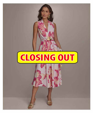 Donna Karan New York Women's Floral A-Line Midi Dress