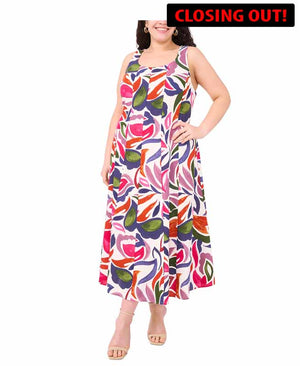 MSK Plus Size Printed Sleeveless Maxi Dress Size: 3X=22W-24W (Code:7A)