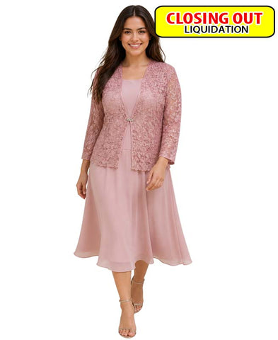 Image of Jessica Howard Plus Size Soutache Jacket and Fit & Flare Dress, 2-Piece Set
