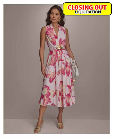 Image of Donna Karan New York Women's Floral A-Line Midi Dress