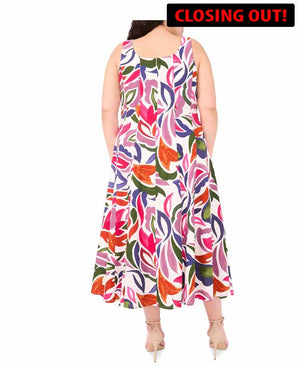 MSK Plus Size Printed Sleeveless Maxi Dress Size: 3X=22W-24W (Code:7A)