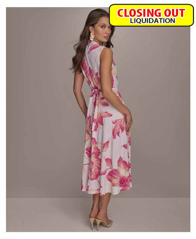 Image of Donna Karan New York Women's Floral A-Line Midi Dress