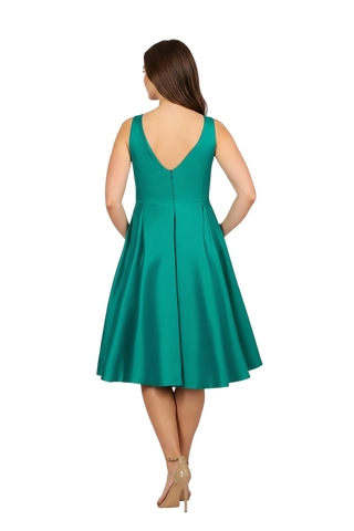 Image of Adrianna Papell Plus Size Sleeveless Pleated D Botanical Green