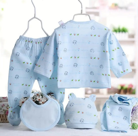 Image of 0-3 Months Newborn Daily Outfits Gifts - Comfortable Cotton Cute Pattern 5 Pieces/Set