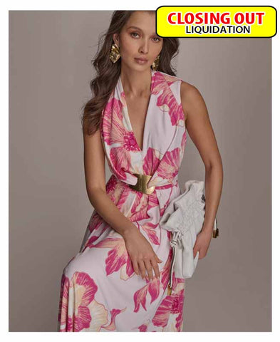 Image of Donna Karan New York Women's Floral A-Line Midi Dress