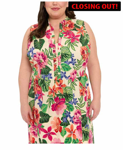 Image of London Times Plus Size Ruffled-Trim Tiered Maxi Dress | Size: 18W (SKU:2A)
