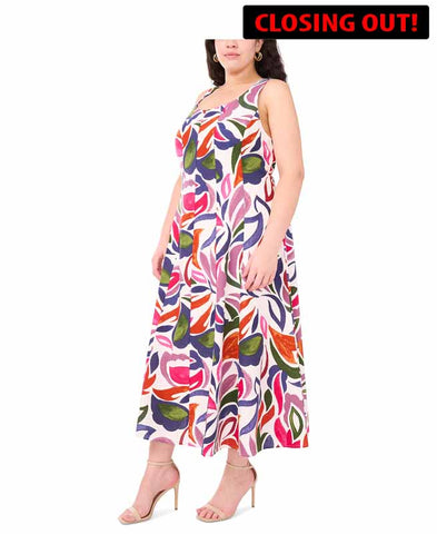 Image of MSK Plus Size Printed Sleeveless Maxi Dress Size: 2X=18W-20W (Code:5A)