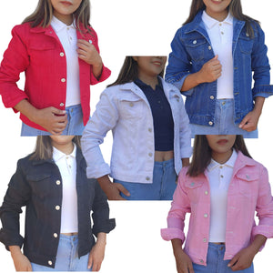 Denim Jacket Faux Solid Long Sleeve Coat for Women