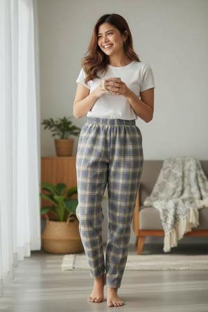 Plaid Fleece Pants Women's Autumn Winter Pants