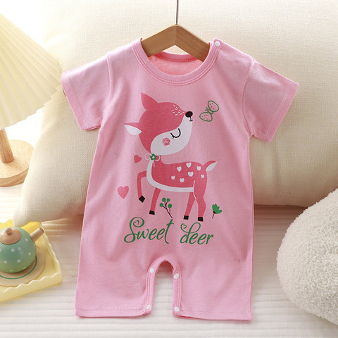 Image of Jumpsuit Baby Boy and Girl Clothes Stretchable Soft Cotton Buttoned 0-18M