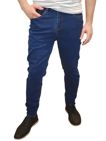 Image of Casual Men's Pants Mid-waist Slim-Fit Stretch Denim Jeans