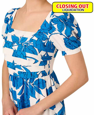 Image of Adrianna Papell Women's Floral-Print Square-Neck A-Line Dress
