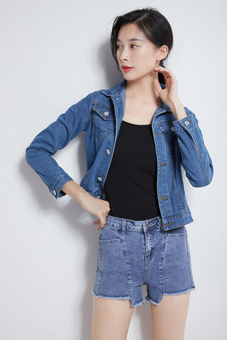 Image of Denim Jacket Longsleeve for Women NAVY BLUE