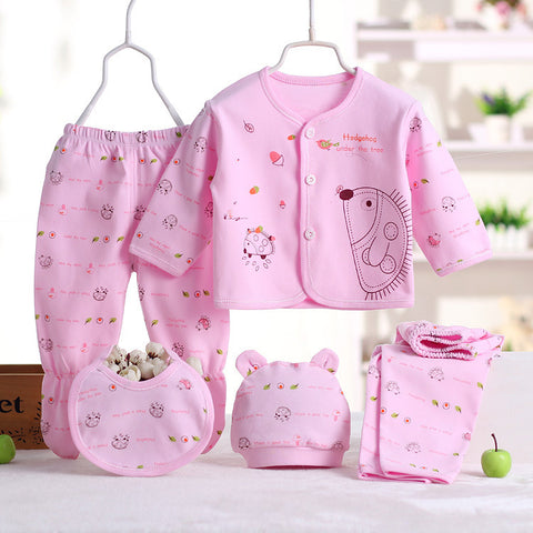 Image of 0-3 Months Newborn Daily Outfits Gifts - Comfortable Cotton Cute Pattern 5 Pieces/Set