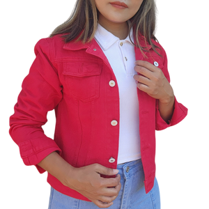 Denim Jacket Faux Solid Long Sleeve Coat for Women