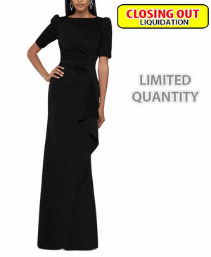 XSCAPE Ruched A-Line Gown Length Gown